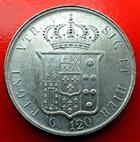 Regno di Napoli - Ferdiando II PIASTRA 120 GRANA 1855 rara SPL+ periziata